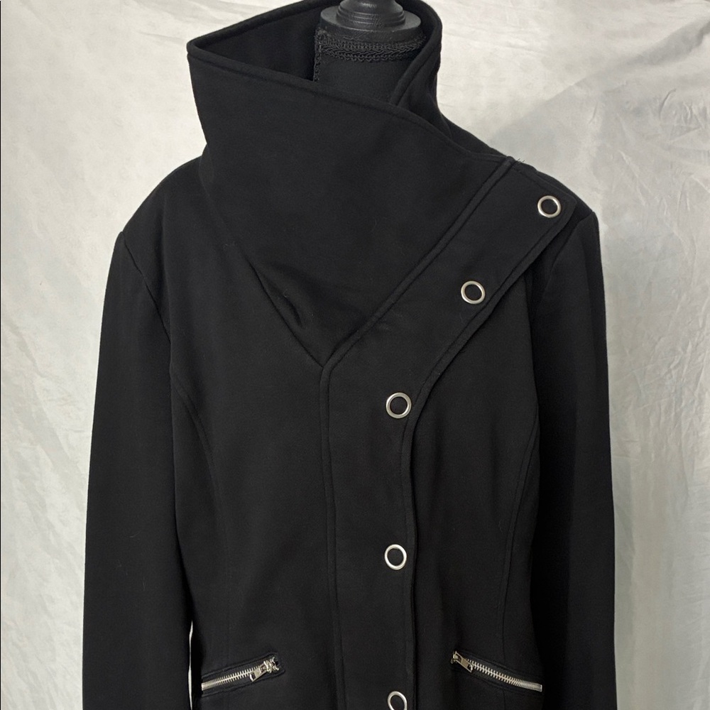 Found Black Cotton Long Jacket - Picture 7 of 13